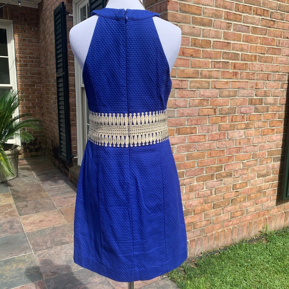 Lilly Pulitzer Gold Embroidered Dress 2 - Picture 5 of 9
